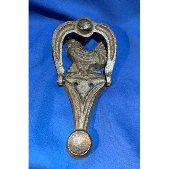 Small Rustic Cast Iron Rooster Doorknocker 7 1/2" tall Farmhouse Décor 0184-0044 - Picture 9 of 12